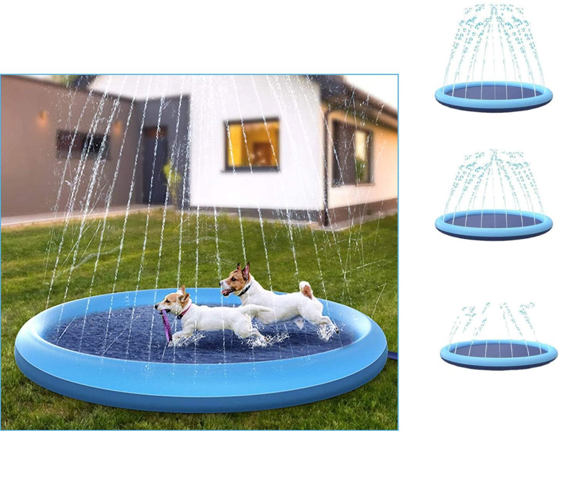 PISCINA ASPERSOR PARA PERROS – ¡DIVERSIÓN REFRESCANTE! 🐶💦