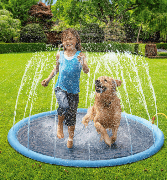 PISCINA ASPERSOR PARA PERROS – ¡DIVERSIÓN REFRESCANTE! 🐶💦